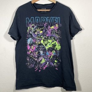 Marvel Heros and Villains Black Cotton Short Sleeve Comic T Shirt Men Size L